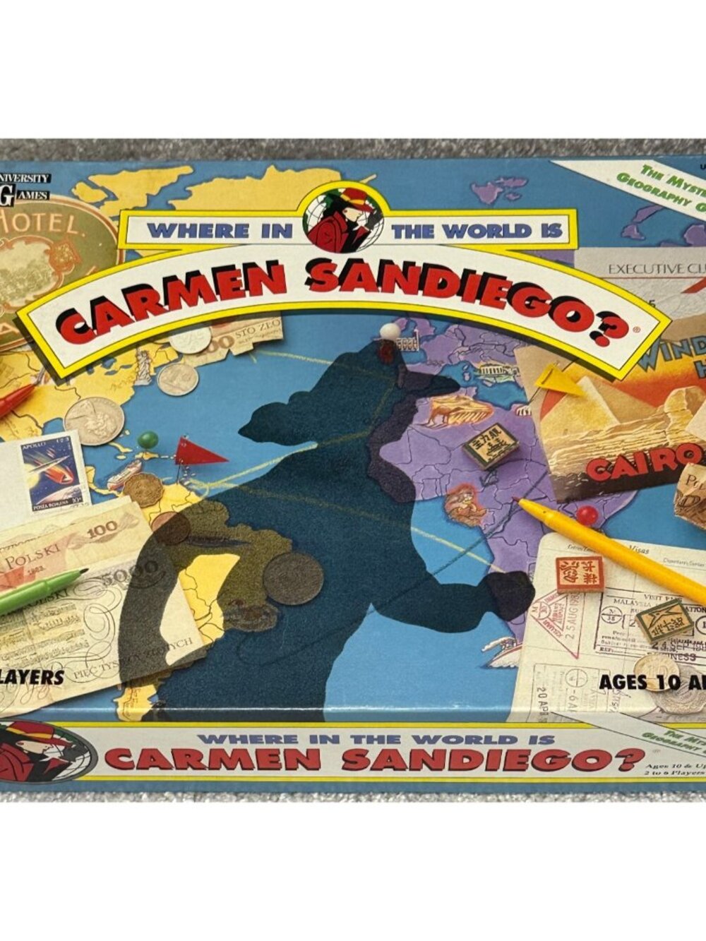 1992 Where in the World is Carmen Sandiego? Board Game University Games Complete